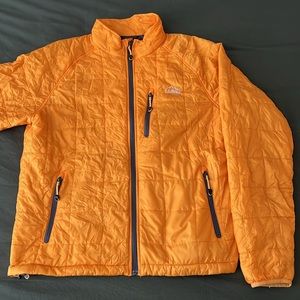 L.L. Bean Orange Primaloft stowable light puffer jacket